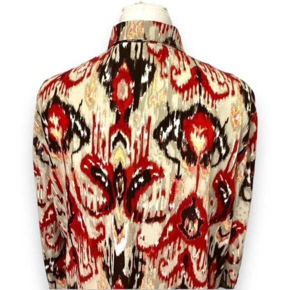 Chico’s Women’s Shirt Long Sleeve Button Down Aztec Blouse Multi size 3 (US16) - Picture 5 of 8